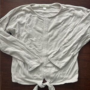 Barefoot Dreams Soft Tie-Front Longsleeve Top